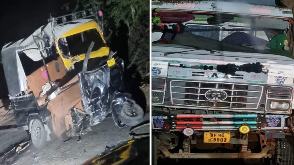 बालू भरा डम्फर बना मौत का सबब : एक ही परिवार के दो की मौत नौ घायल