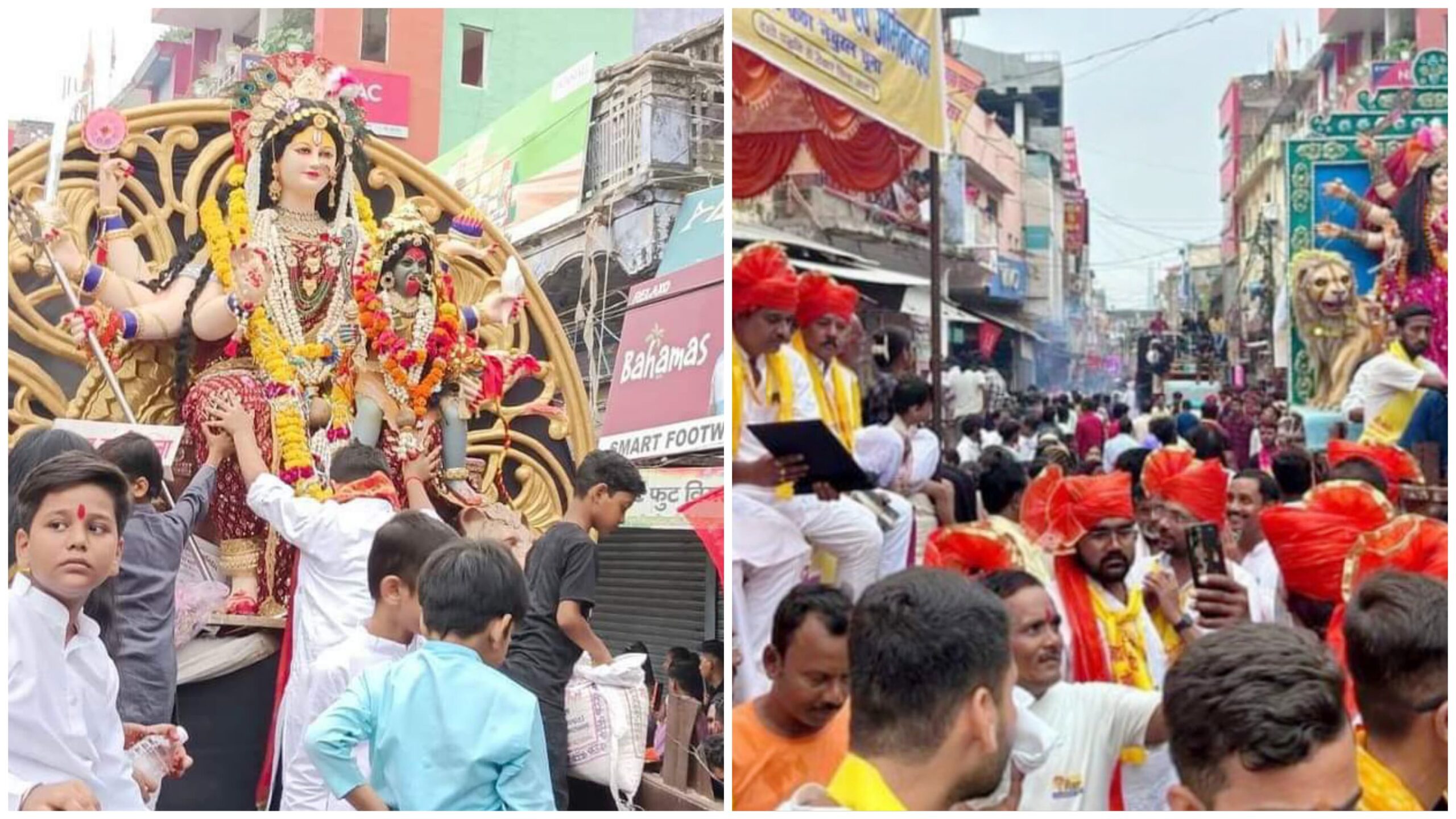 माँ की "विदाई" पर "रोये भक्त" : ढोल-नगाड़े की धुन पर मूर्तियों का विसर्जन