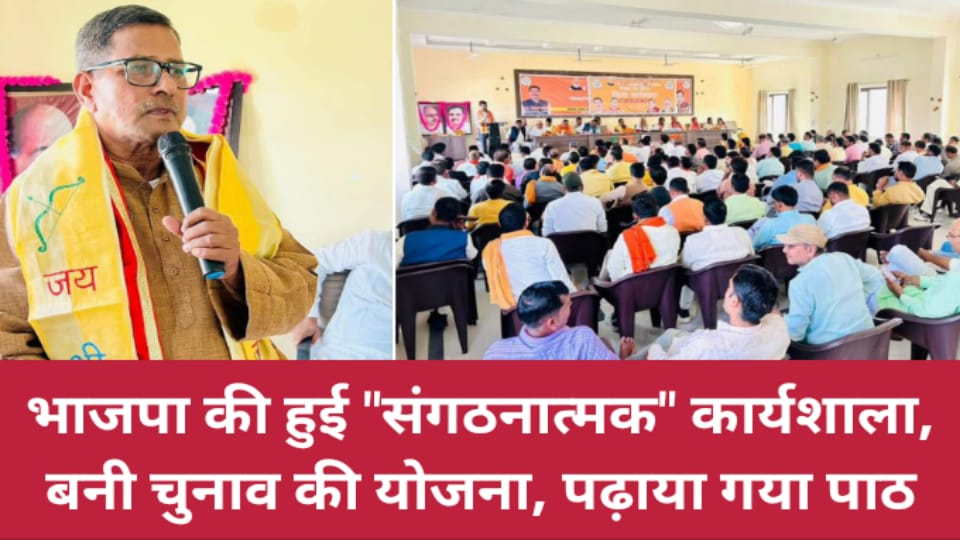 भाजपा की हुई संगठनात्मक कार्यशाला: बनी चुनाव की योजना, पढ़ाया गया पाठ