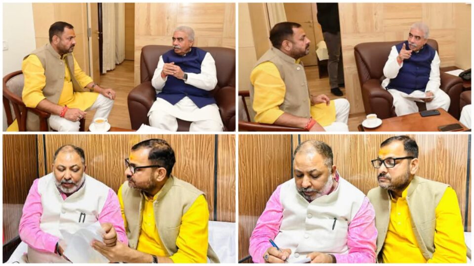 विधायक प्रकाश द्विवेदी की मंत्रियों से मुलाकात: बांदा के विकास कार्यों पर हुई विस्तृत चर्चा
