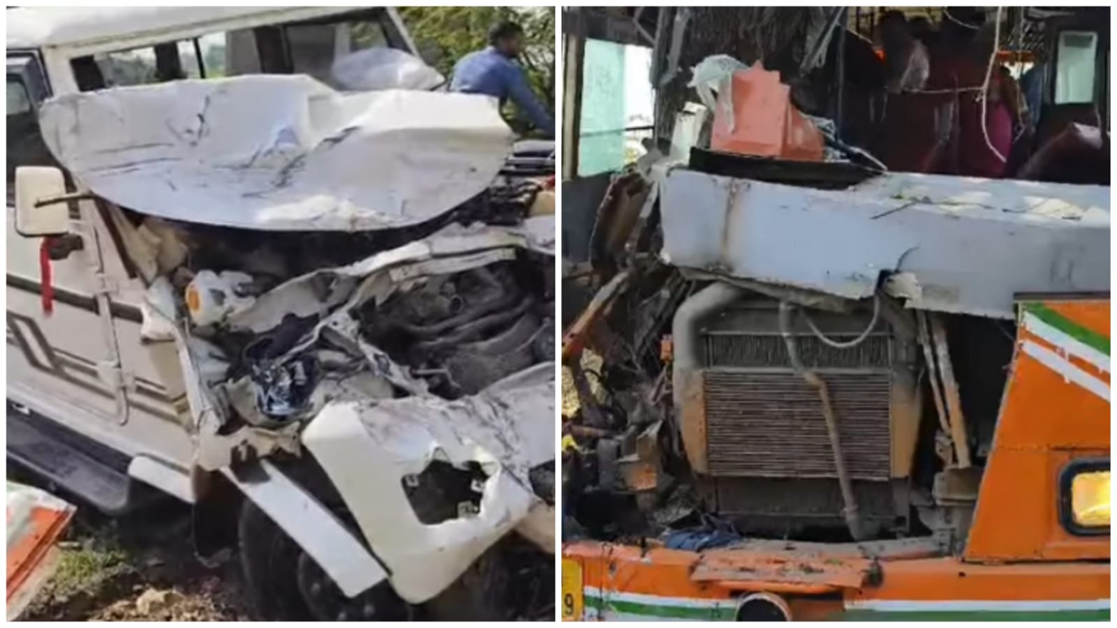 बांदा में भीषण सड़क हादसा: बस और बोलेरो की जोरदार टक्कर, 15 लोग हुए घायल