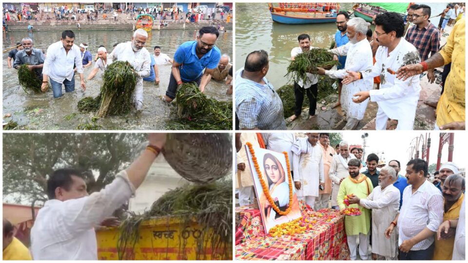मंत्री स्वतंत्र देव एवं रामकेश का 'मां मंदाकिनी' को नमन: खुद नदी में उतर किया 'स्वच्छता का महायज्ञ'