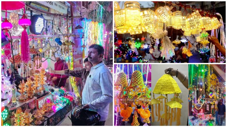 रंग-बिरंगी रोशनी के संग खुशहाली: दीपावली में झूमरों और झालरों ने सजा बांदा का बाजार