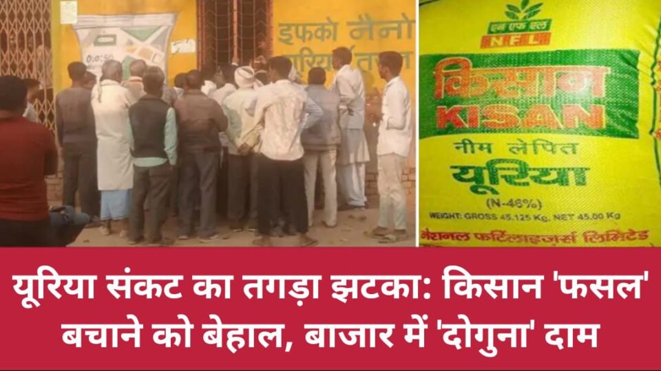 यूरिया संकट का तगड़ा झटका: किसान 'फसल' बचाने को बेहाल, बाजार में 'दोगुना' दाम