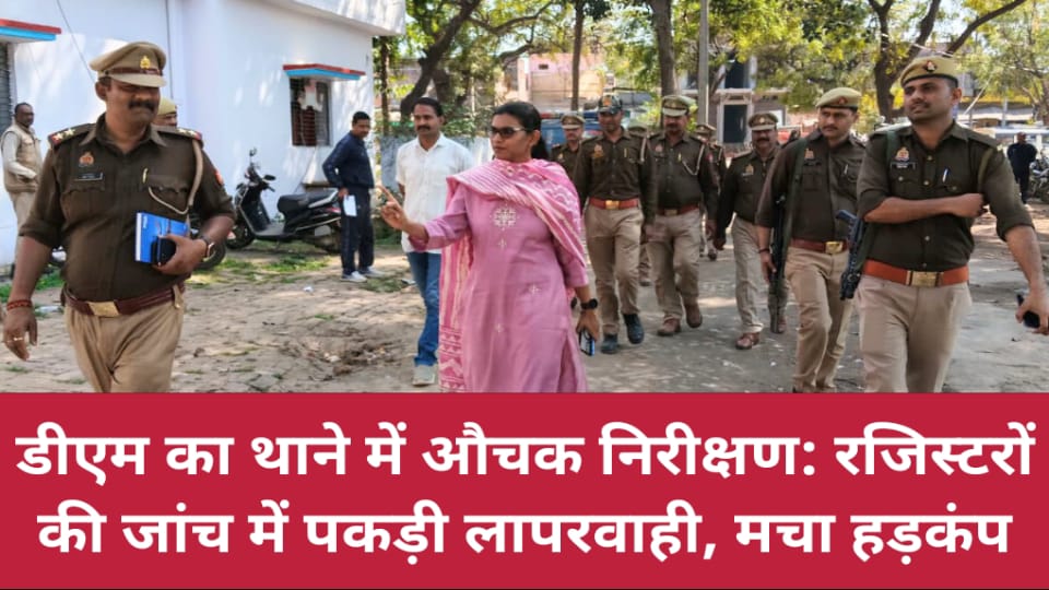 डीएम का थाने में औचक निरीक्षण: रजिस्टरों की जांच में पकड़ीलापरवाही, मचा हड़कंप
