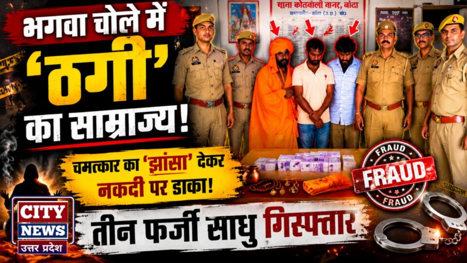 भगवा चोले में ठगी का साम्राज्य: चमत्कार का झांसा देकर नकदी पर डाका,तीन फर्जी साधु गिरफ्तार