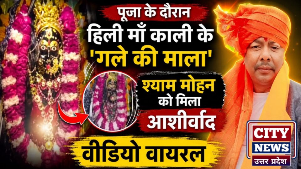 पूजा के दौरान हिली माँ काली के गले की माला: श्याम मोहन को मिला आशीर्वाद, वीडियो वायरल