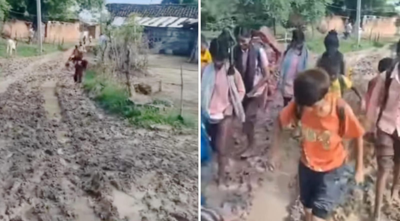 विकास के नाम पर 'बच्चों' को मिला 'दलदल': घुटनों तक कीचड़ में डूब रही शिक्षा !